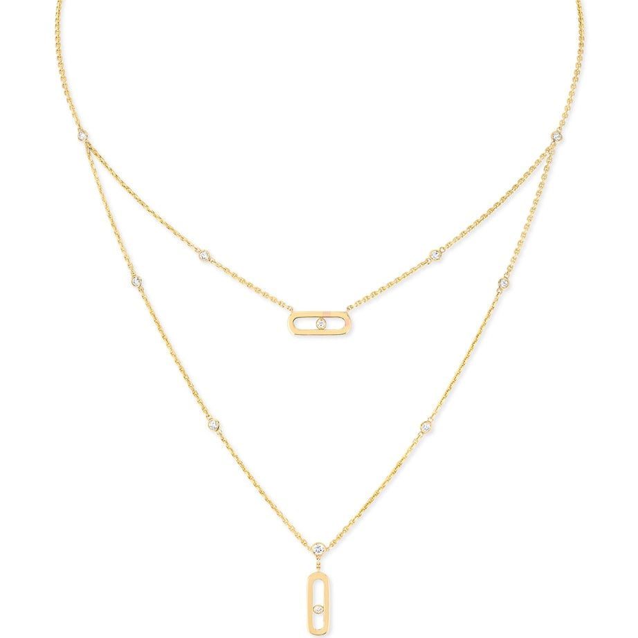 Yellow Gold and Diamond Move Uno Necklace