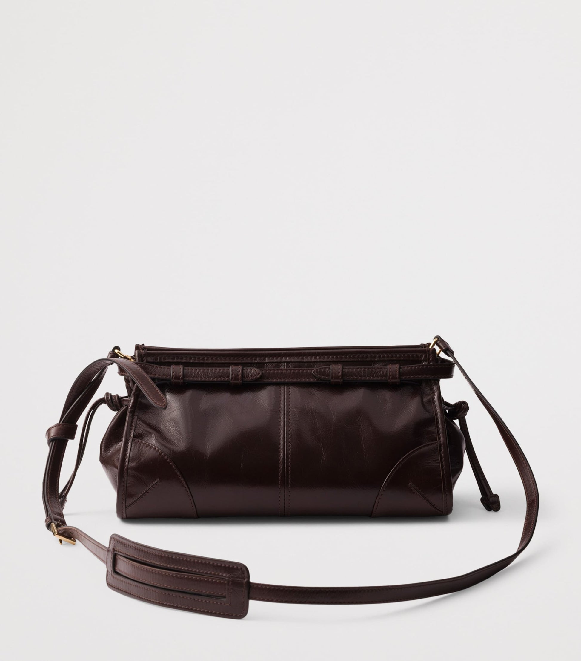 Prada Brown Small Leather Bonnie Shoulder Bag