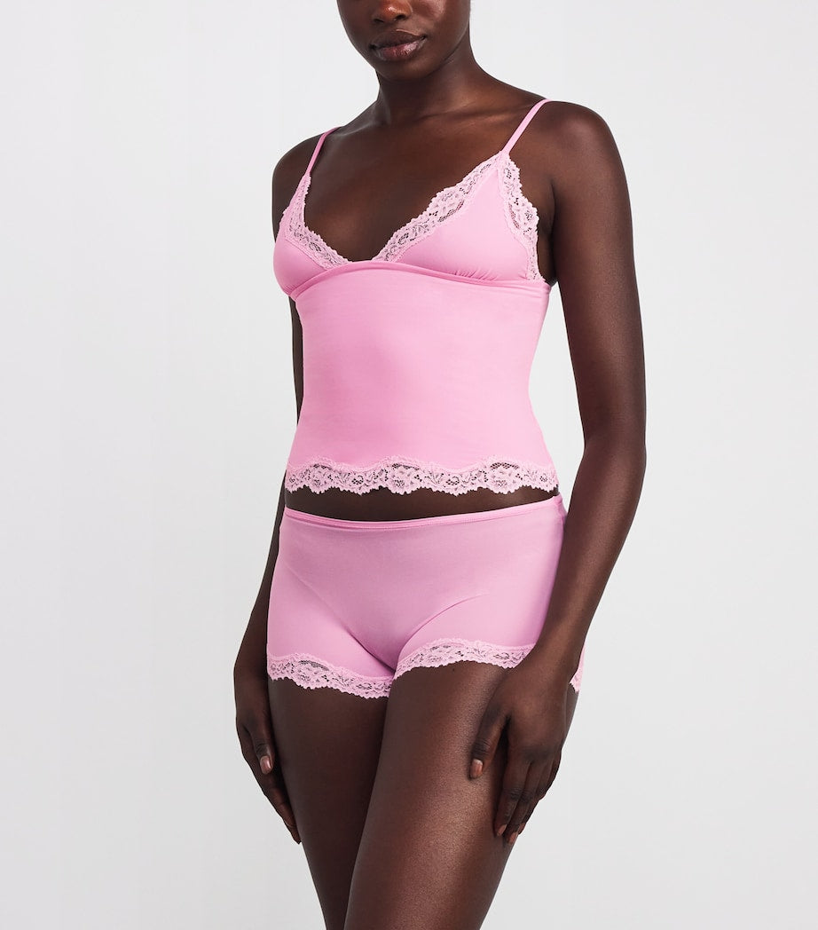 Skims Pink Fits Everybody Lace-Trim Cami and Shorts Set