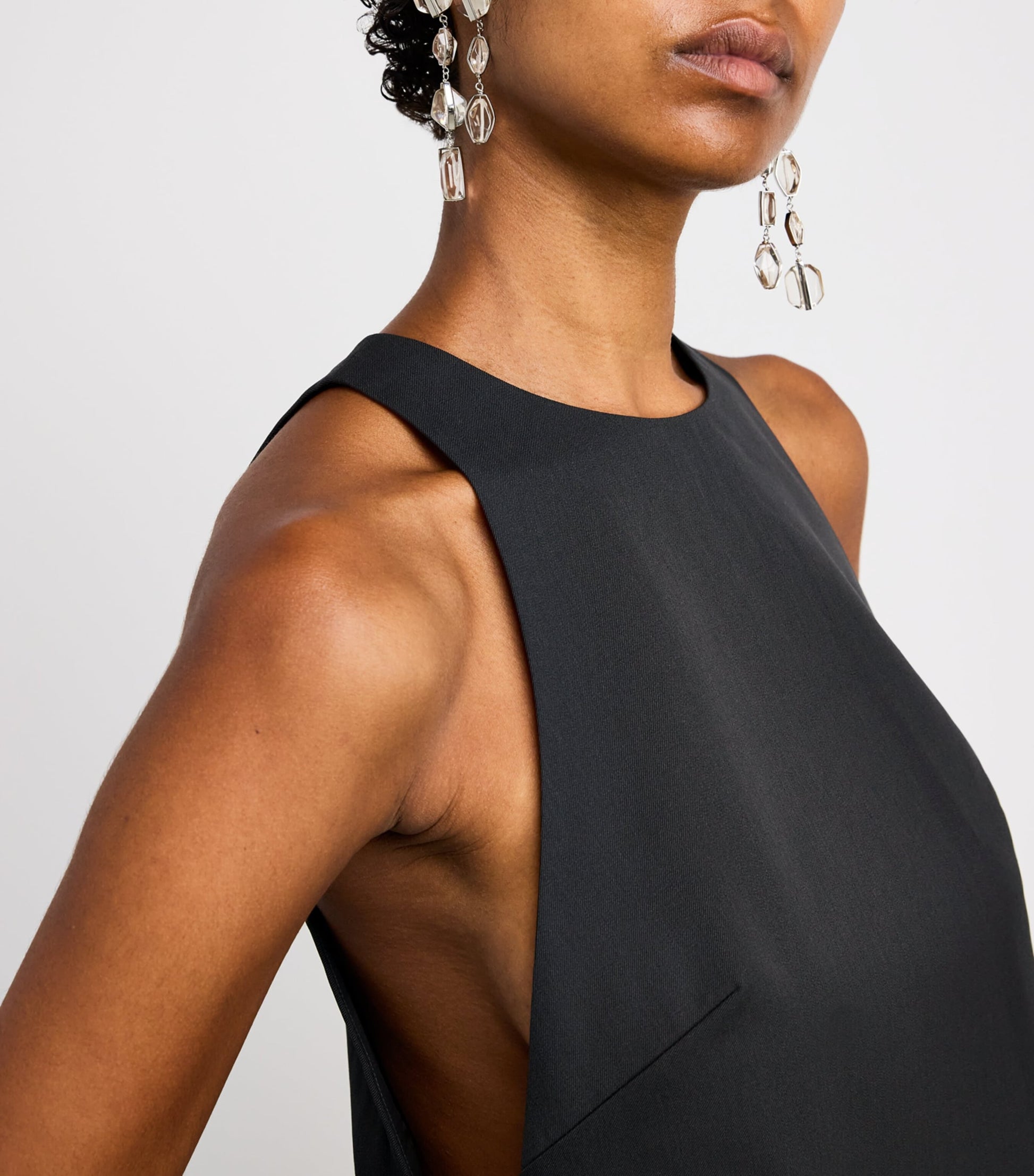 St. Agni Black Stretch-Wool Sleeveless Top