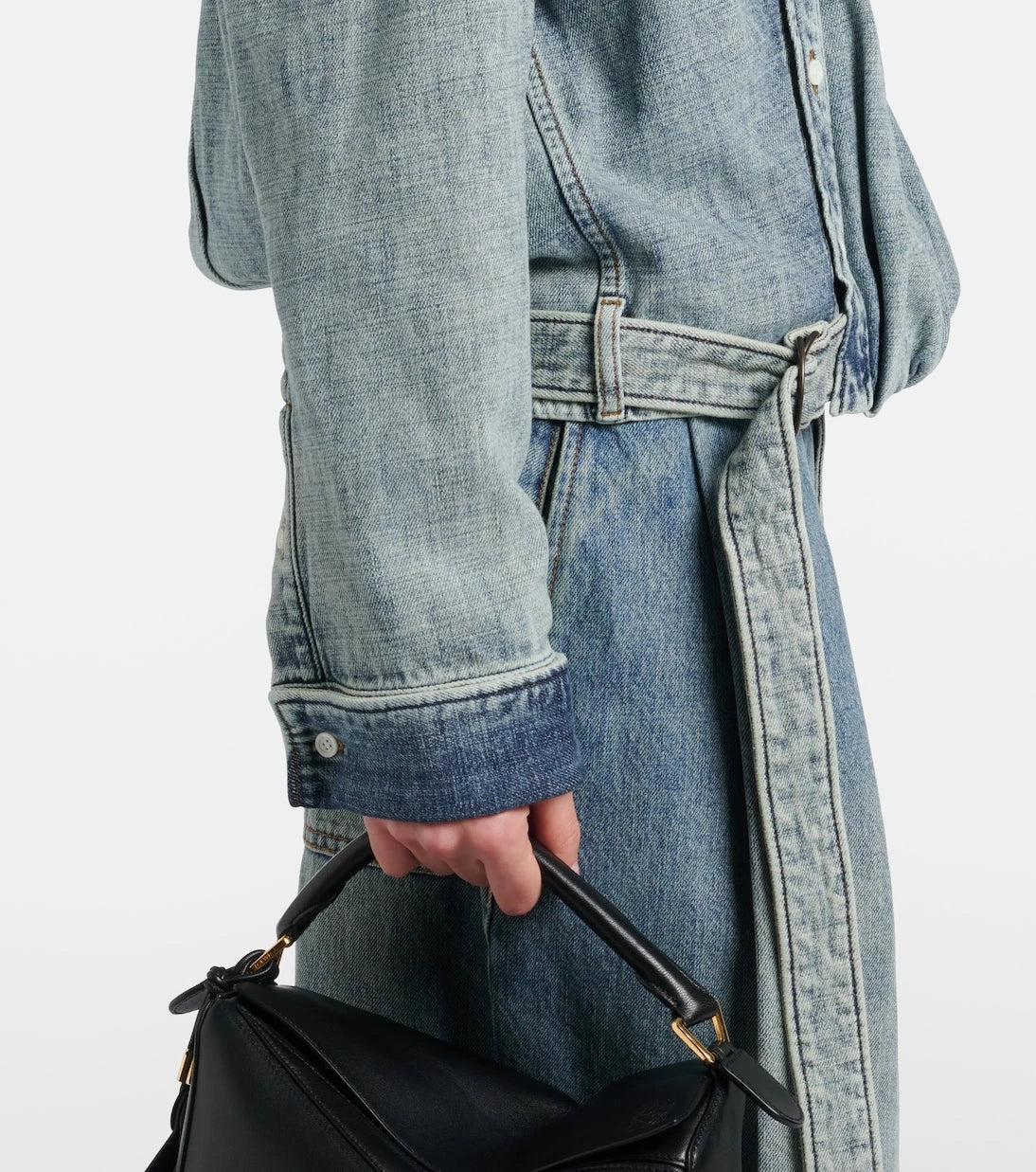 Loewe - Draped belted denim shirt