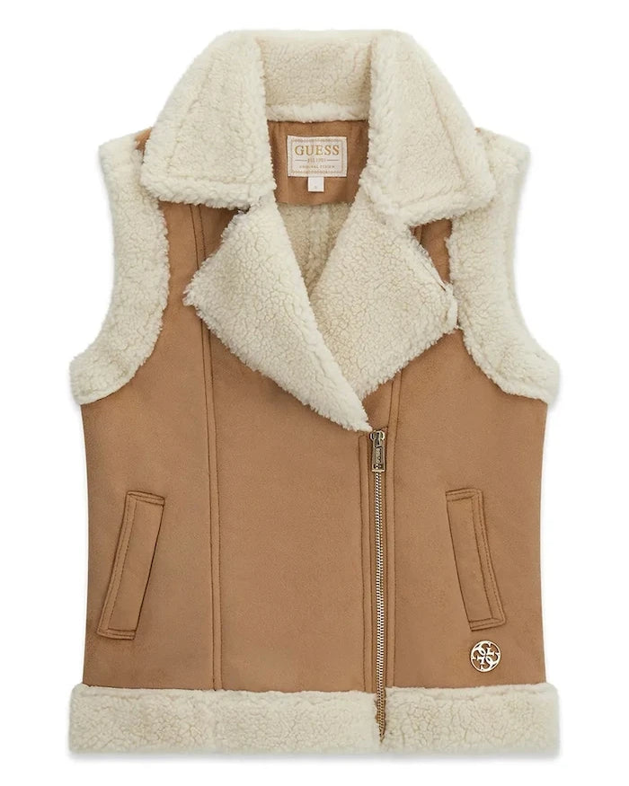 Guess çocuklar için süet görünümlü yelek