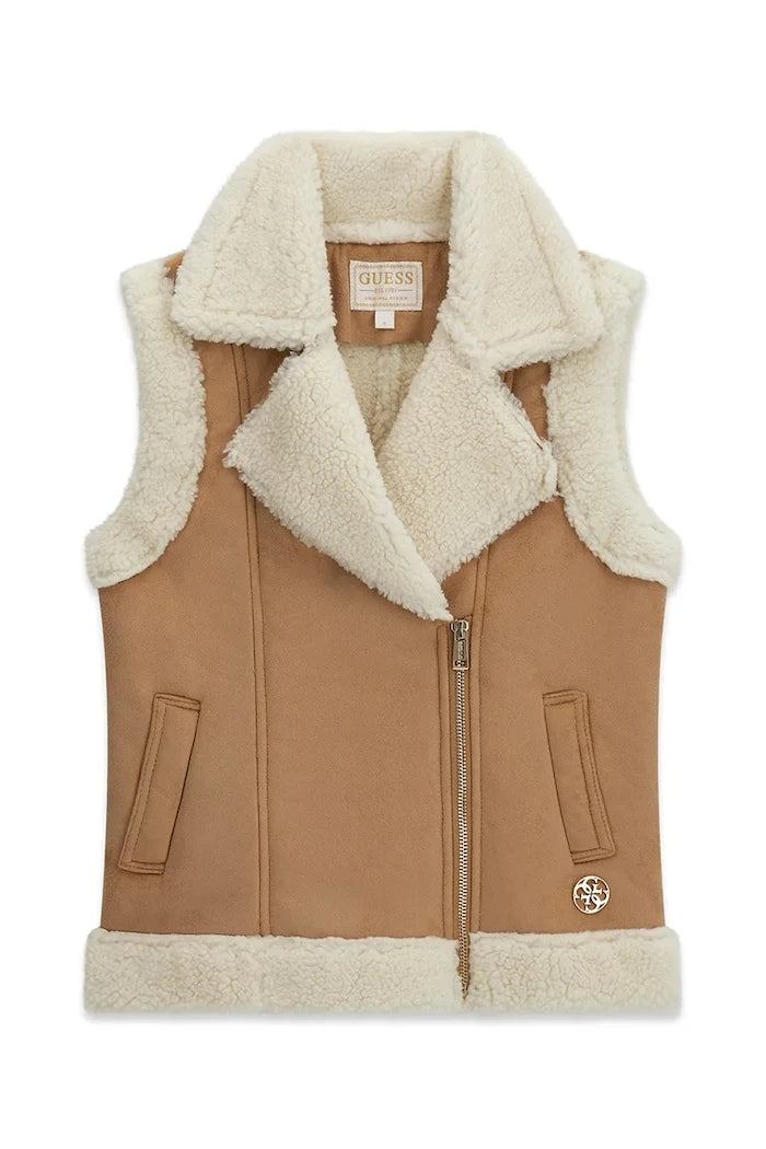 Guess çocuklar için süet görünümlü yelek
