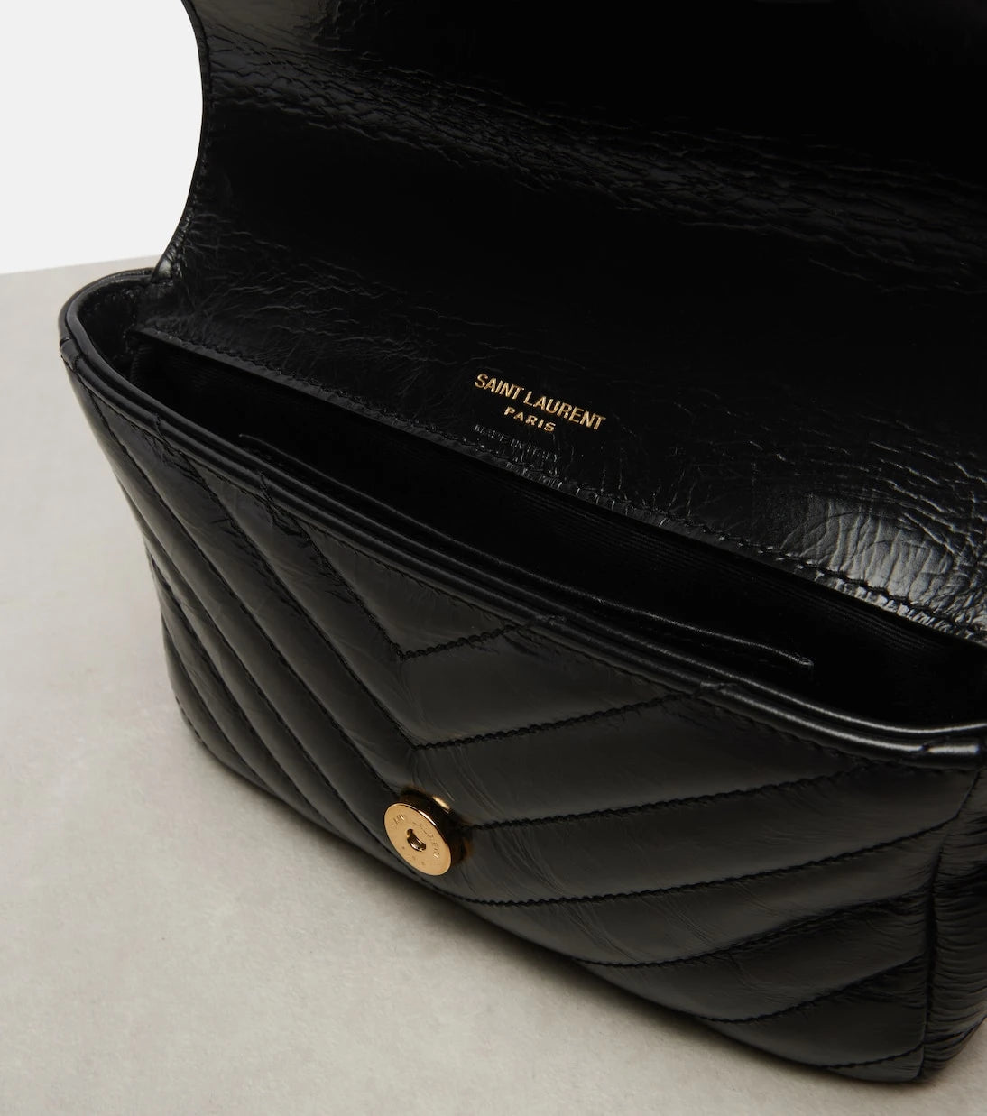 Saint Laurent - حقيبة كتف كوليدج ميني جلد مبطن