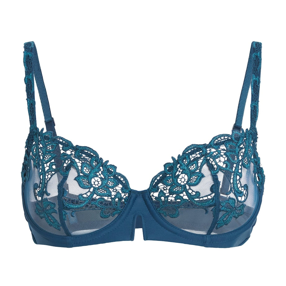 Blue Lace Saga Half-Cup Bra