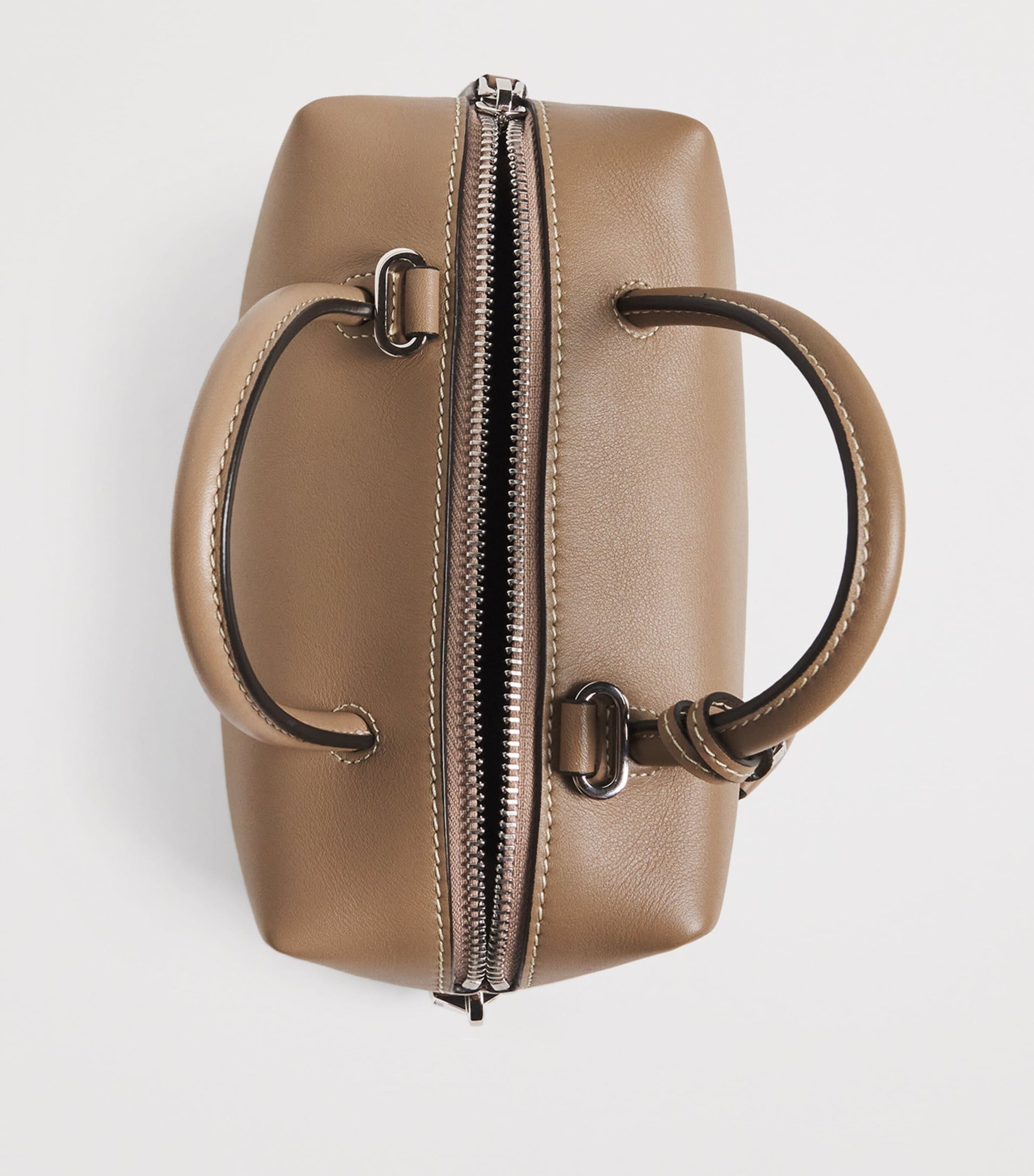 Brown Small Leather Bowler Bag