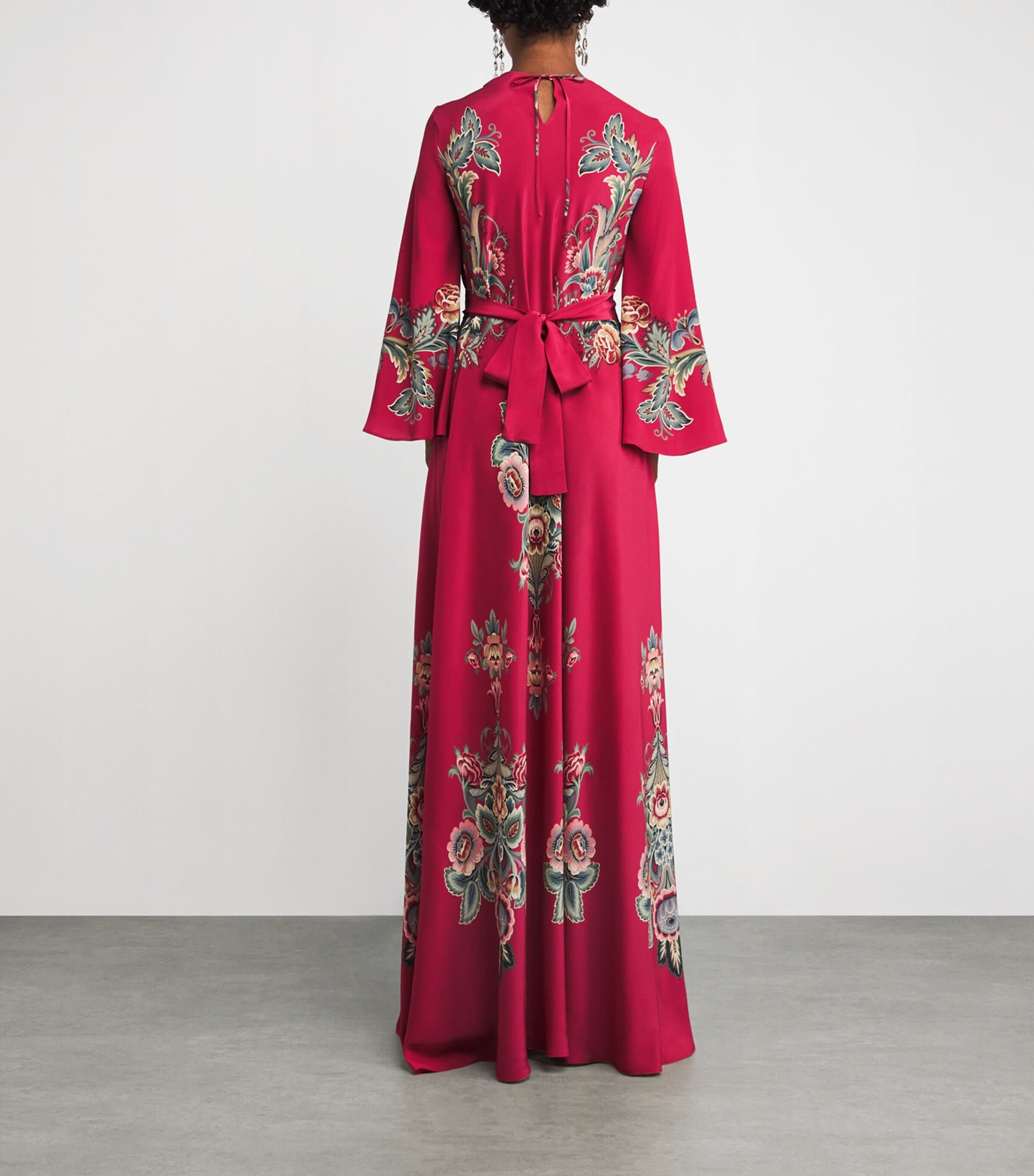 Etro Pink Silk Floral Print Gown