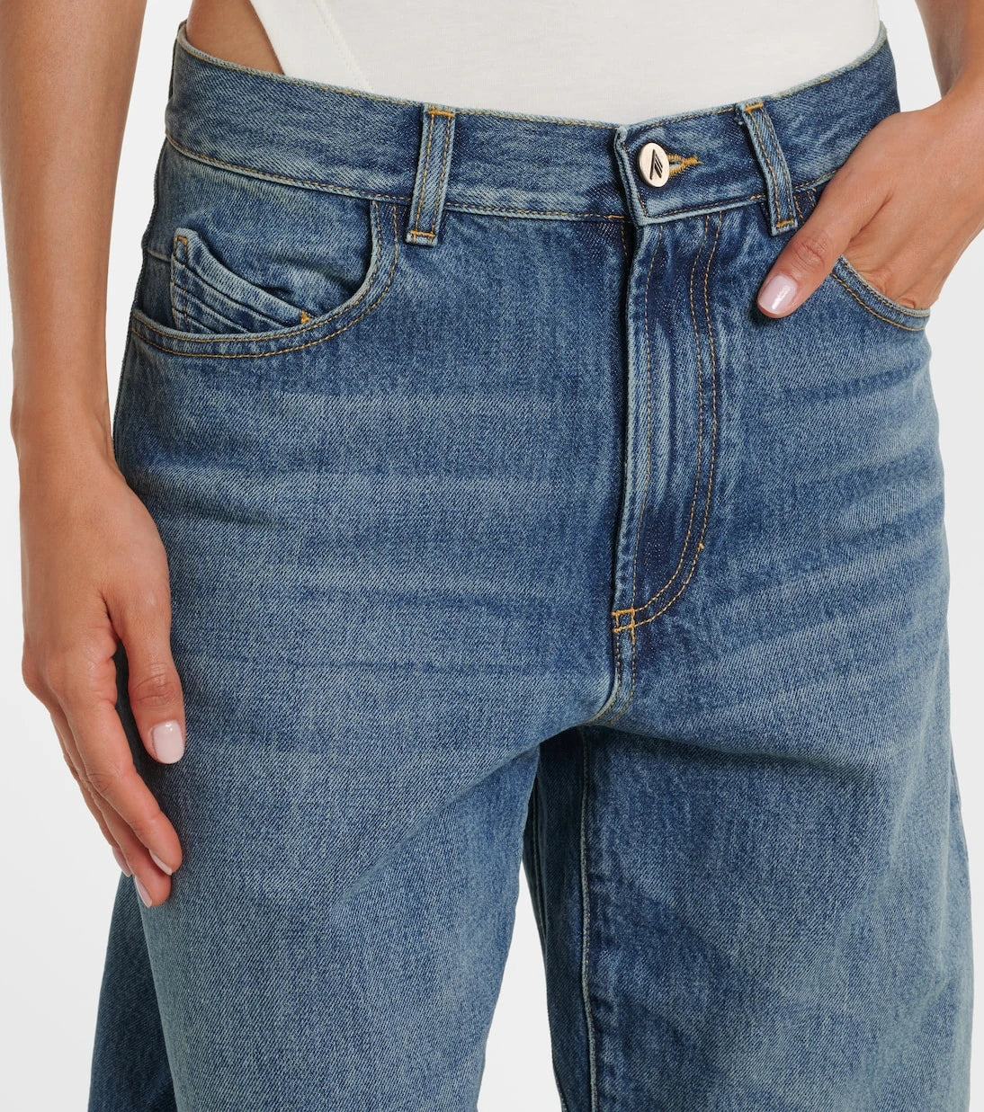 The Attico - Mid-rise barrel-leg jeans