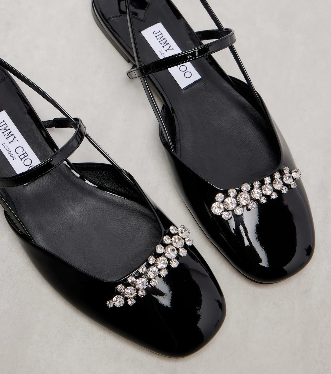 Jimmy Choo - Belinda embellished patent leather flats
