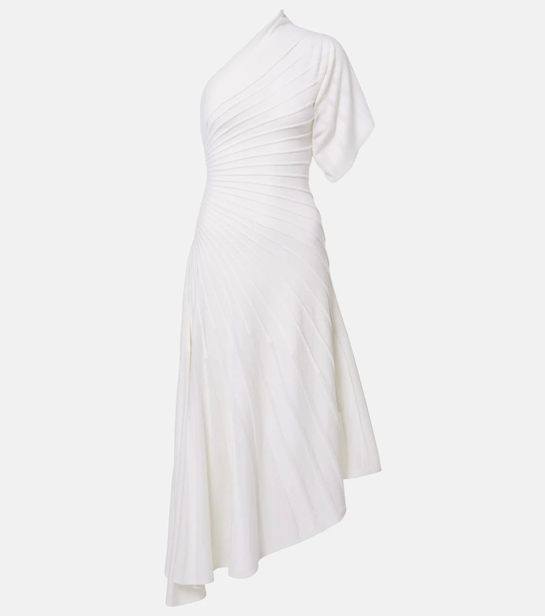 Alaïa - Asym Ray virgin wool midi dress