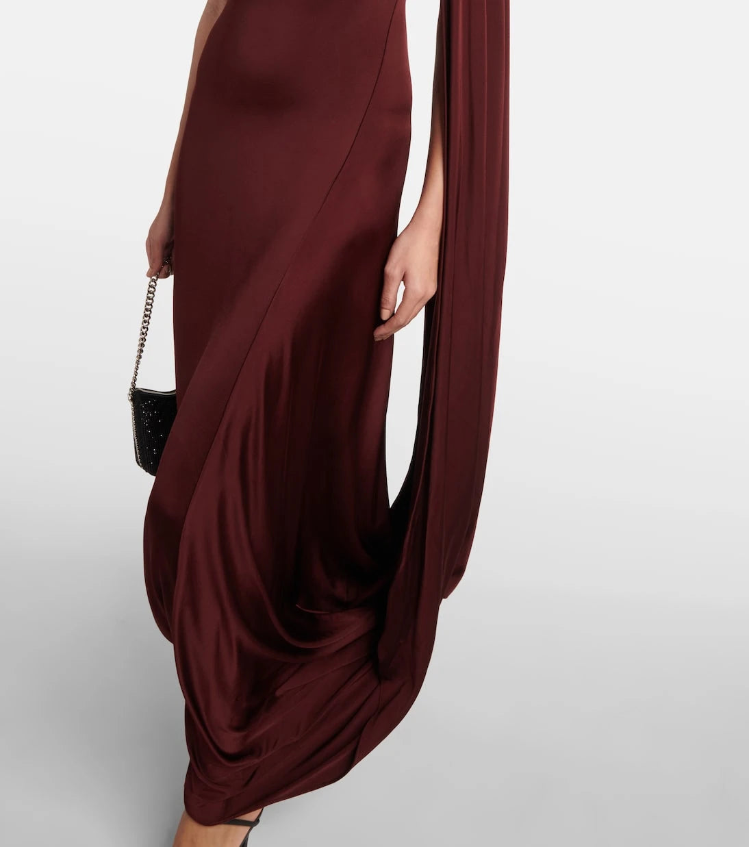 Stella McCartney - Caped one-shoulder satin gown