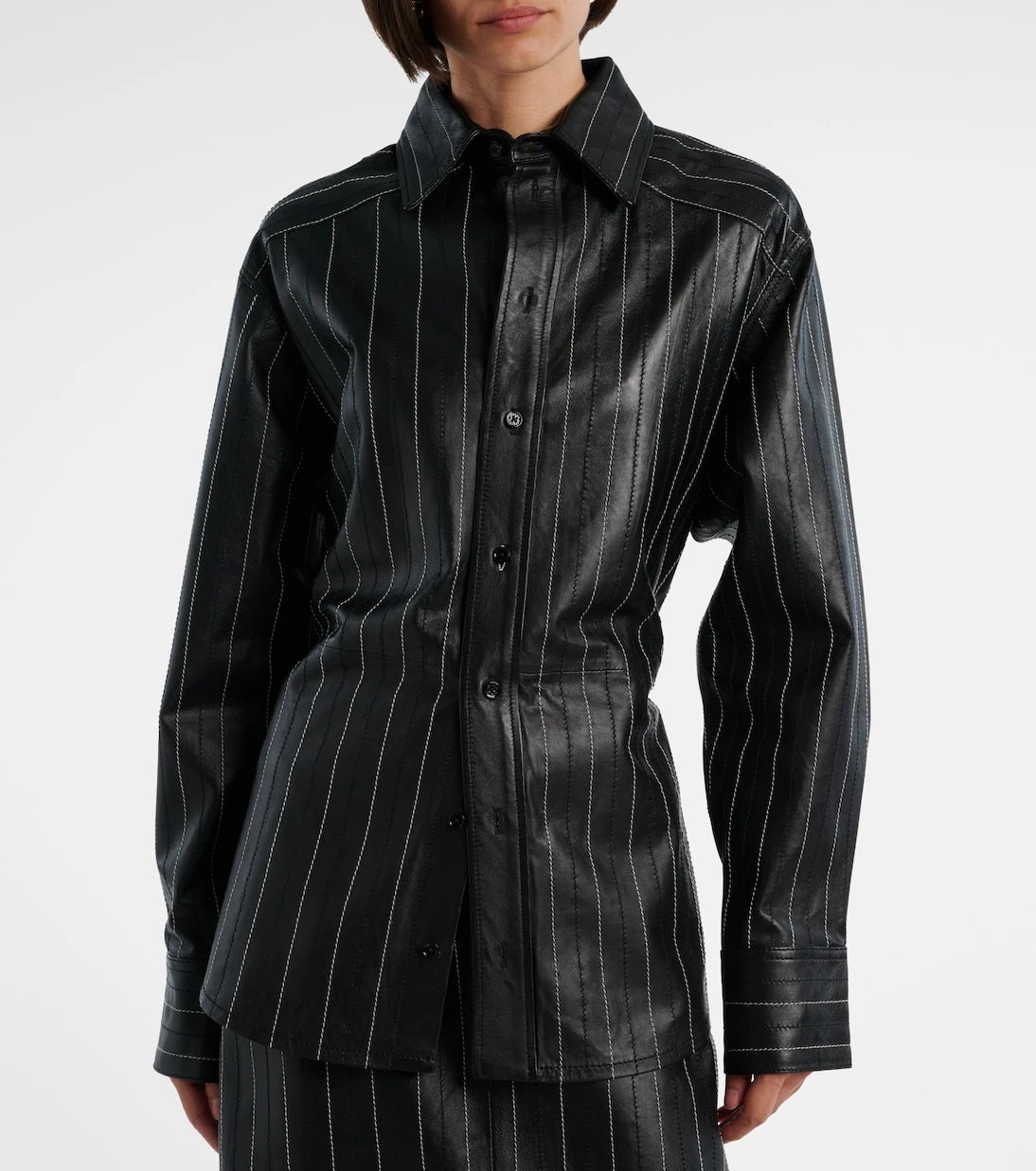 Victoria Beckham - Belted leather jacket