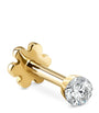 Yellow Gold Invisible Set Diamond Threaded Stud Earring (1.5mm)