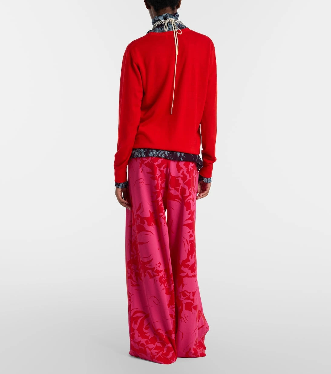 Dries Van Noten - Floral pleated cotton jersey sweatpants