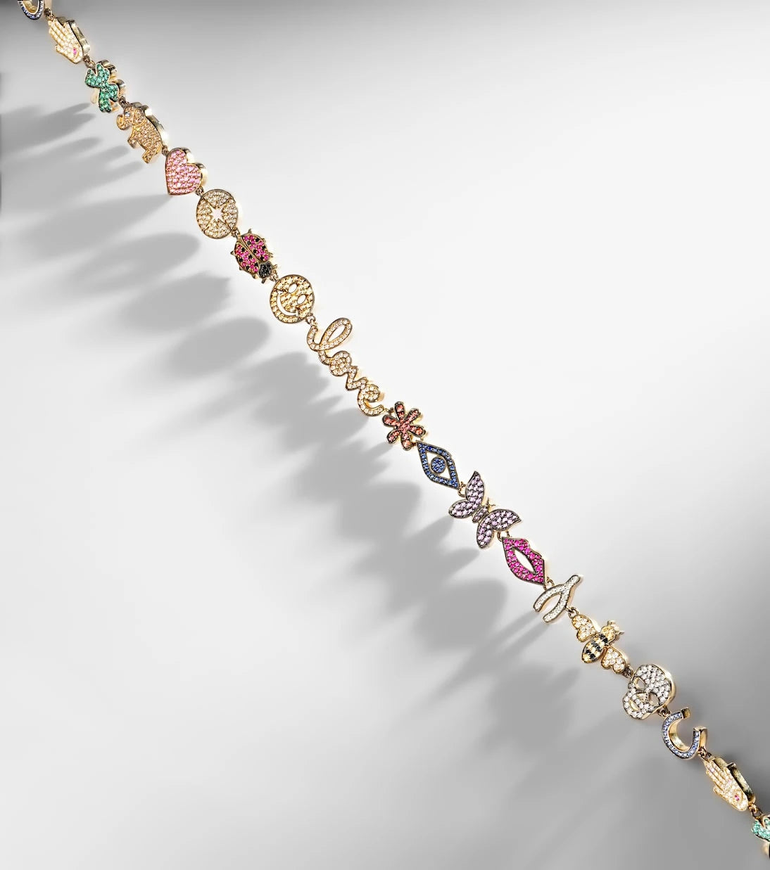 Sydney Evan - 14kt gold charm necklace with diamonds