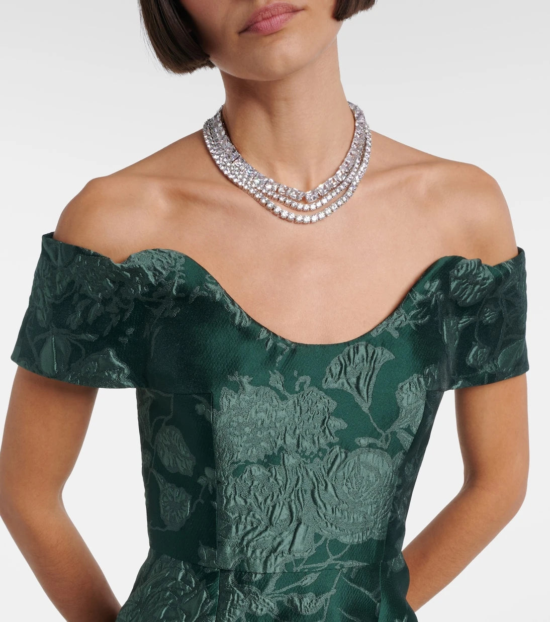 Emilia Wickstead - Aislinn floral cloqué bustier gown