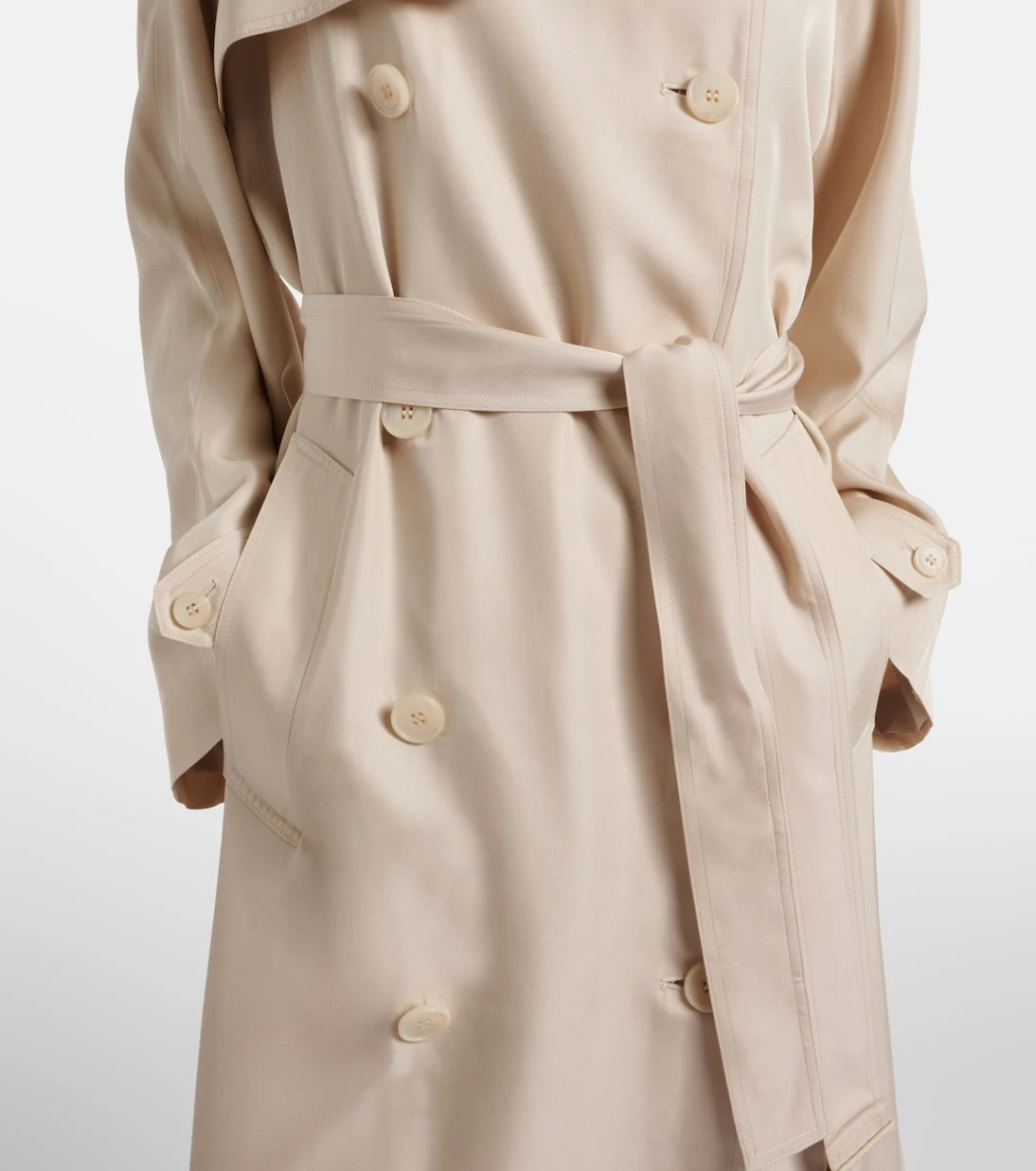 The Frankie Shop - معطف ترنش "فيرون" oversized من التويل