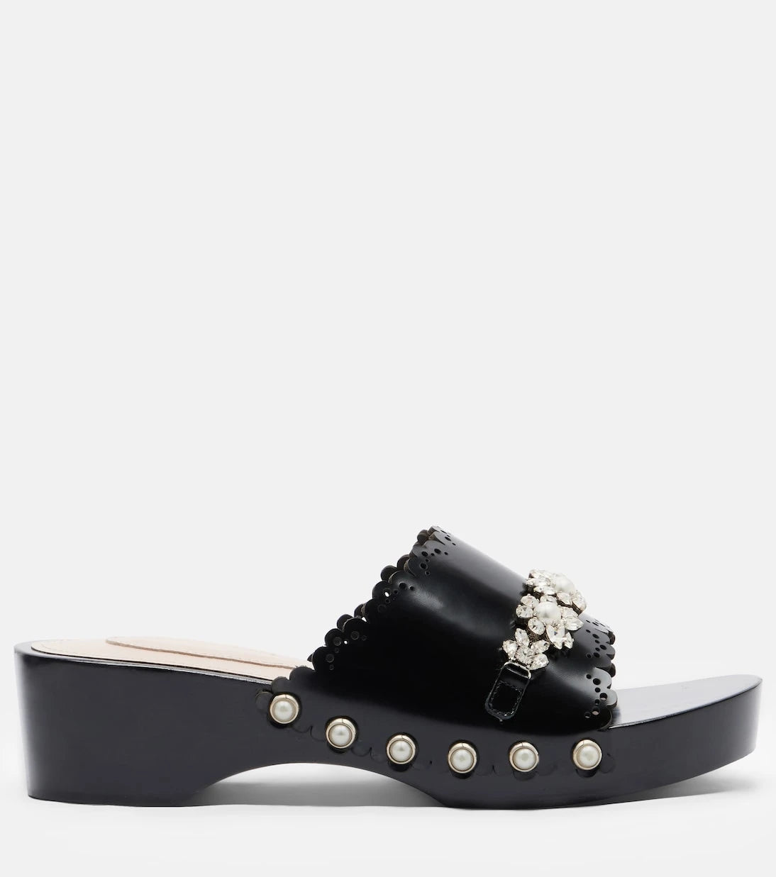 Simone Rocha - قباقيب جلدية مزينة