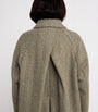 Green Wool-Blend Herringbone Coat