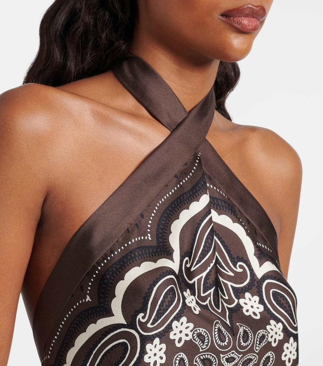 Nili Lotan - Solal printed halterneck silk top