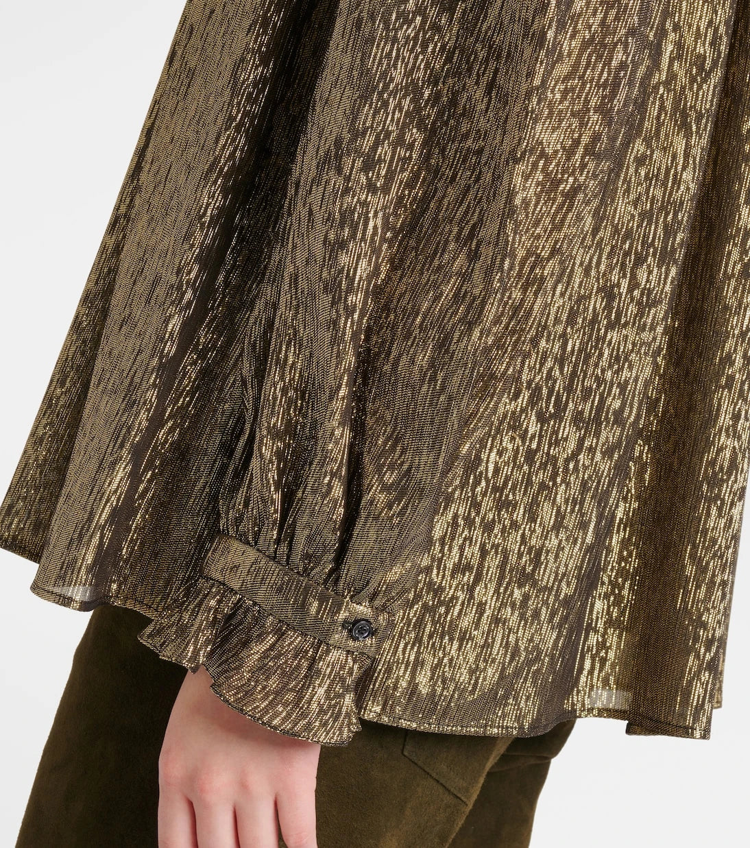 Chloé - Ruffled lamé silk-blend blouse