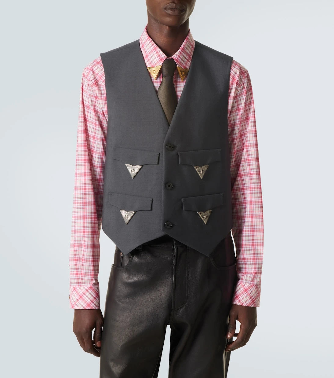 Versace - Embellished wool and mohair vest