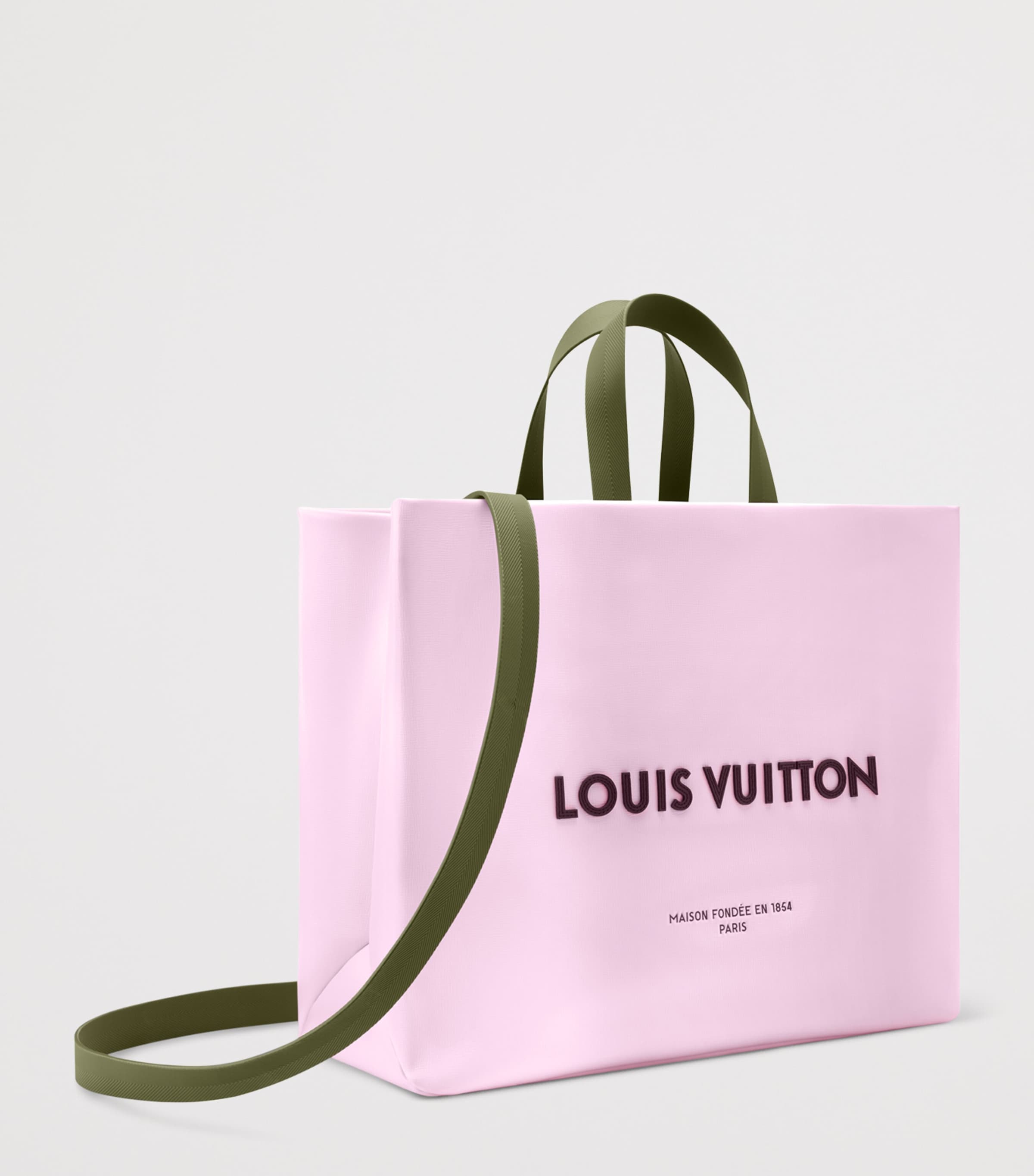 LOUIS VUITTON Leather MM Shopper Tote Bag