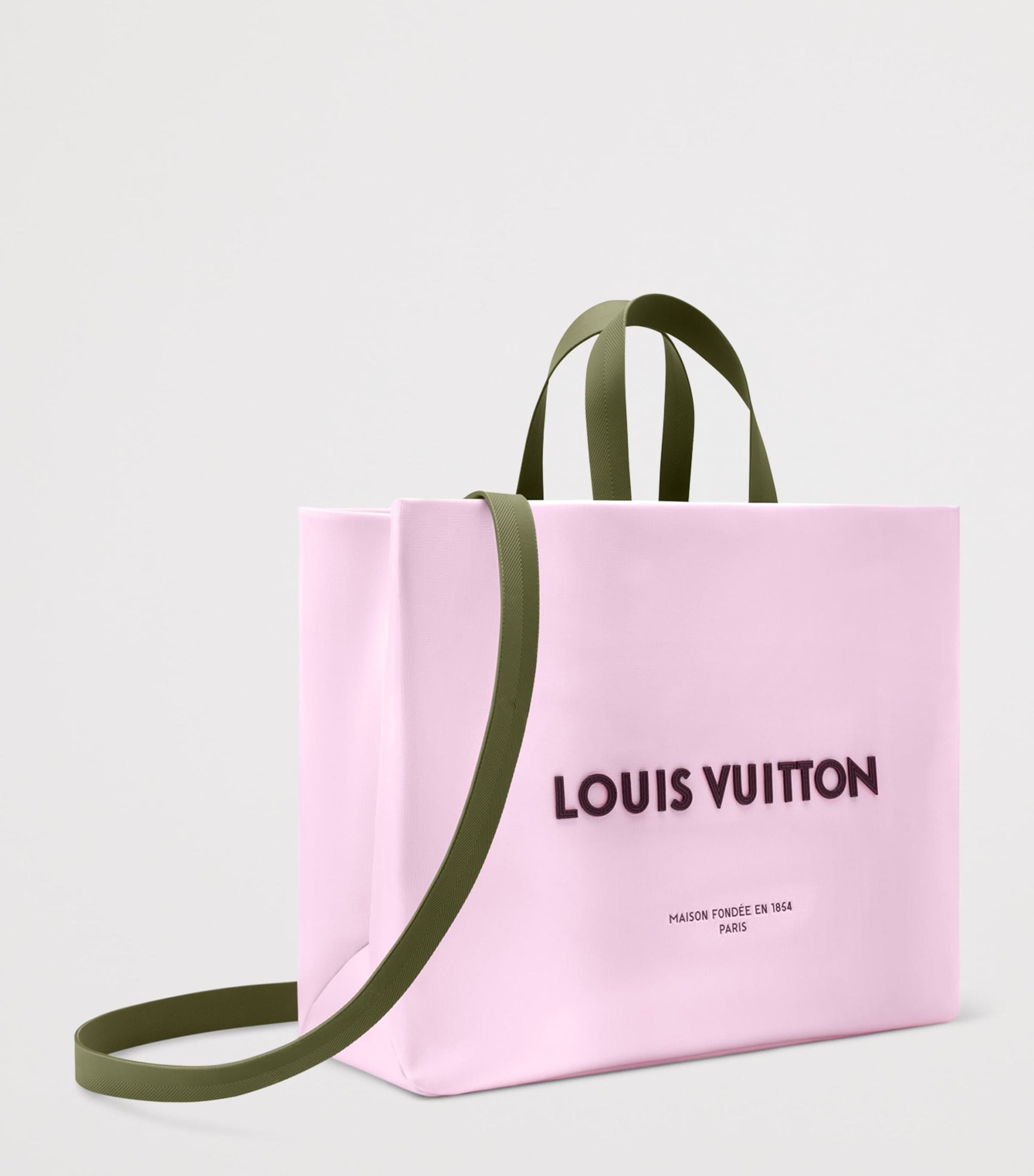 LOUIS VUITTON Leather MM Shopper Tote Bag