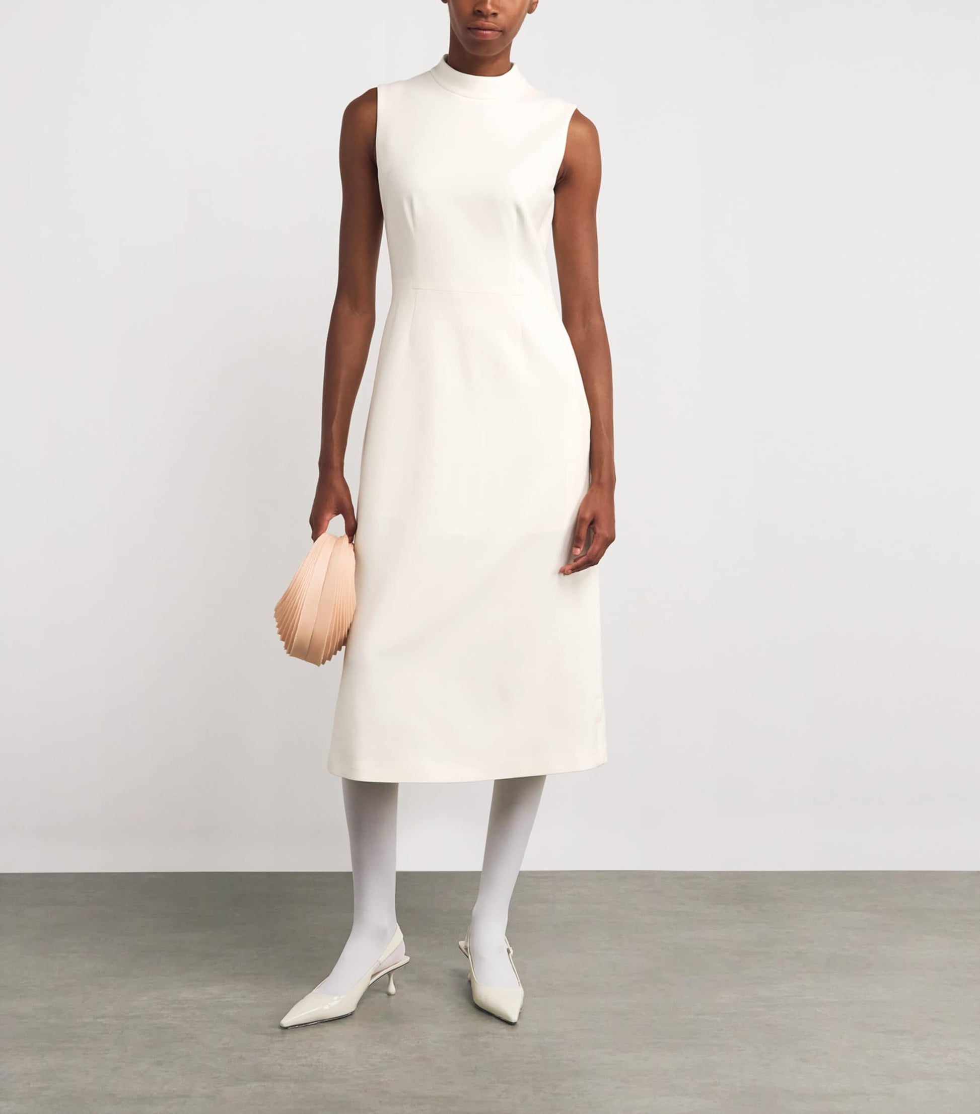 NOMADISSEM White Wool-Blend Midi Dress