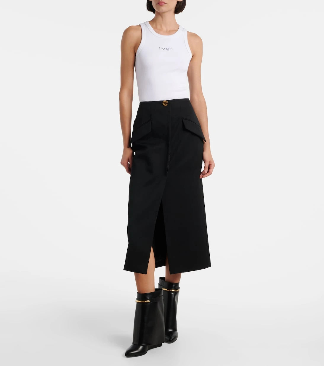 Givenchy - Shark 95 leather mid-calf boots