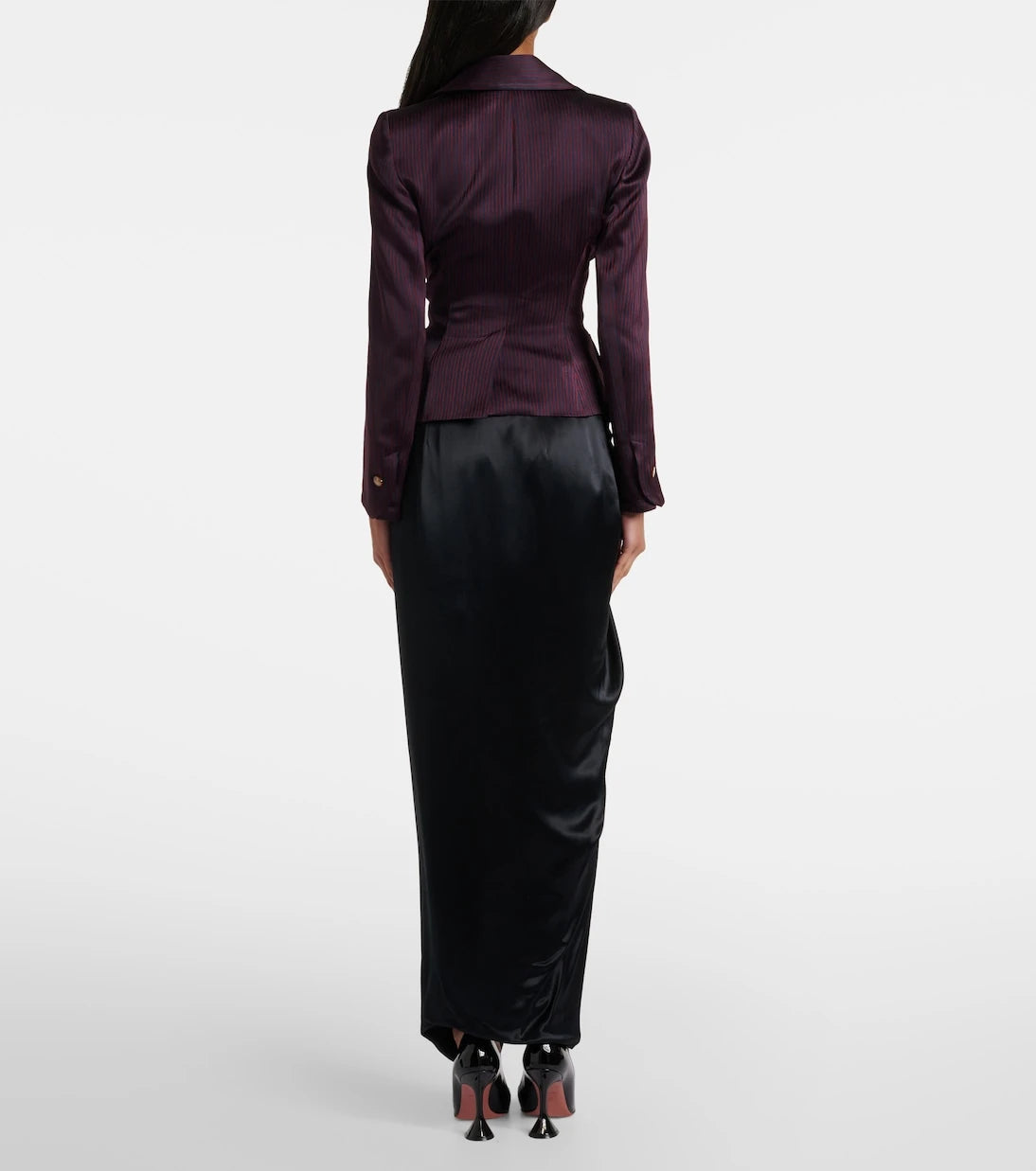 Vivienne Westwood - Gathered satin midi skirt
