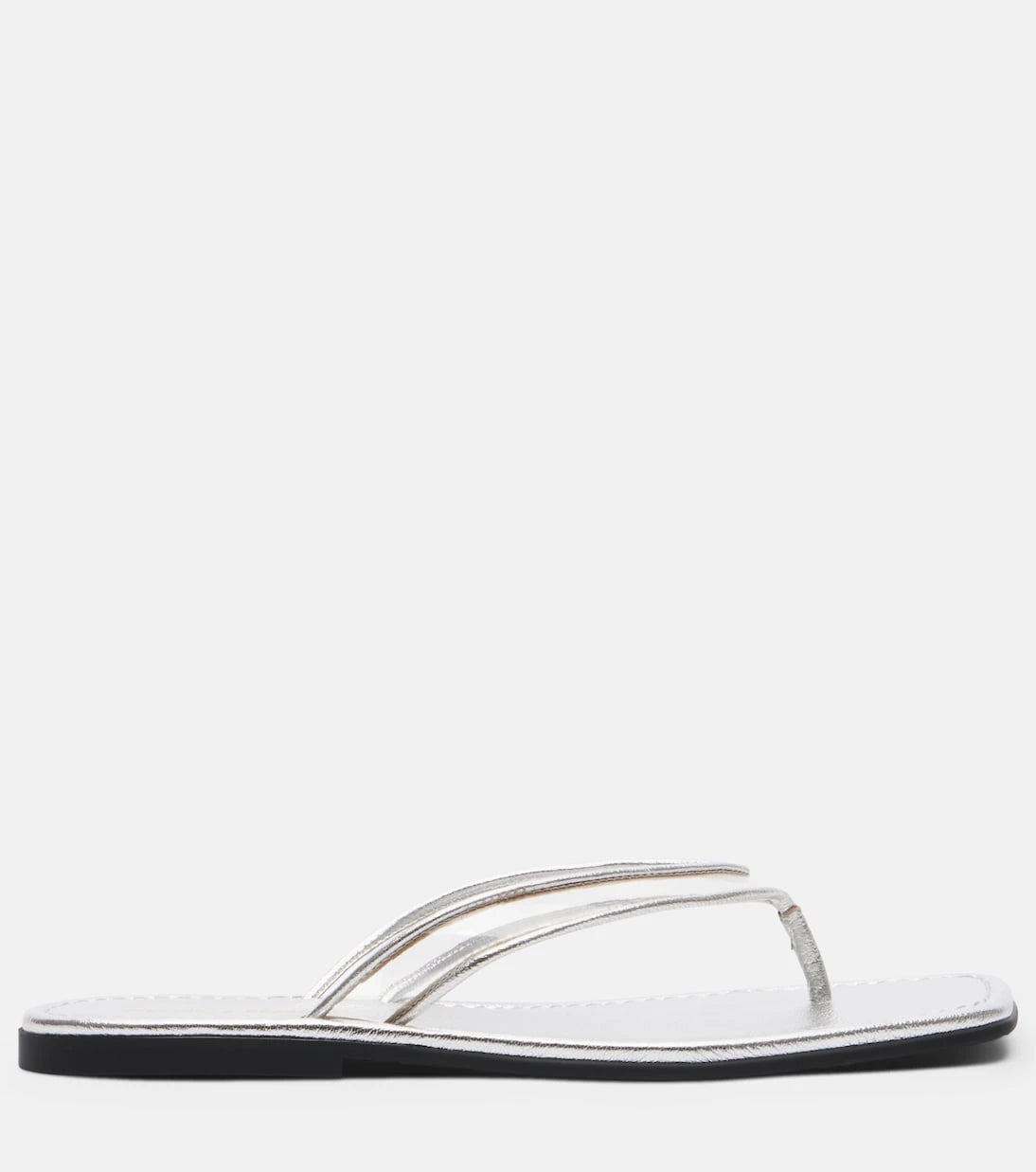 Veronica Beard - Clea leather-trimmed PVC thong sandals