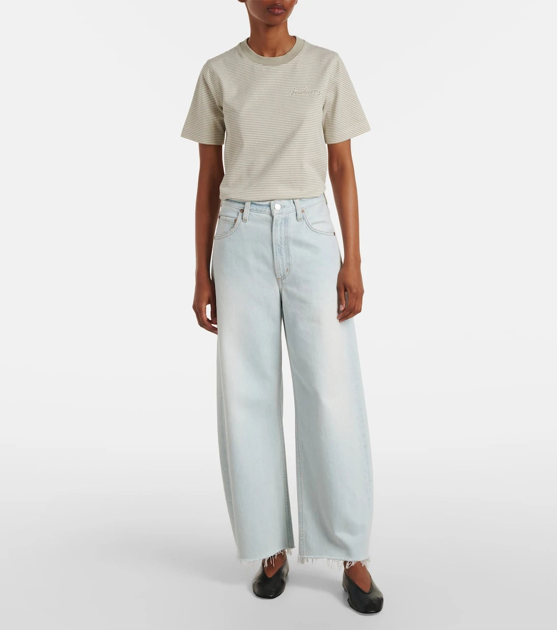 Agolde - Low Curve Fray mid-rise barrel-leg jeans