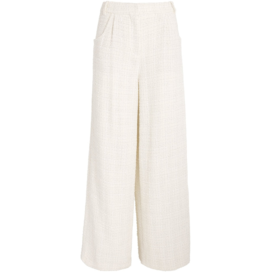 Tweed Wide-Leg Trousers ECRU