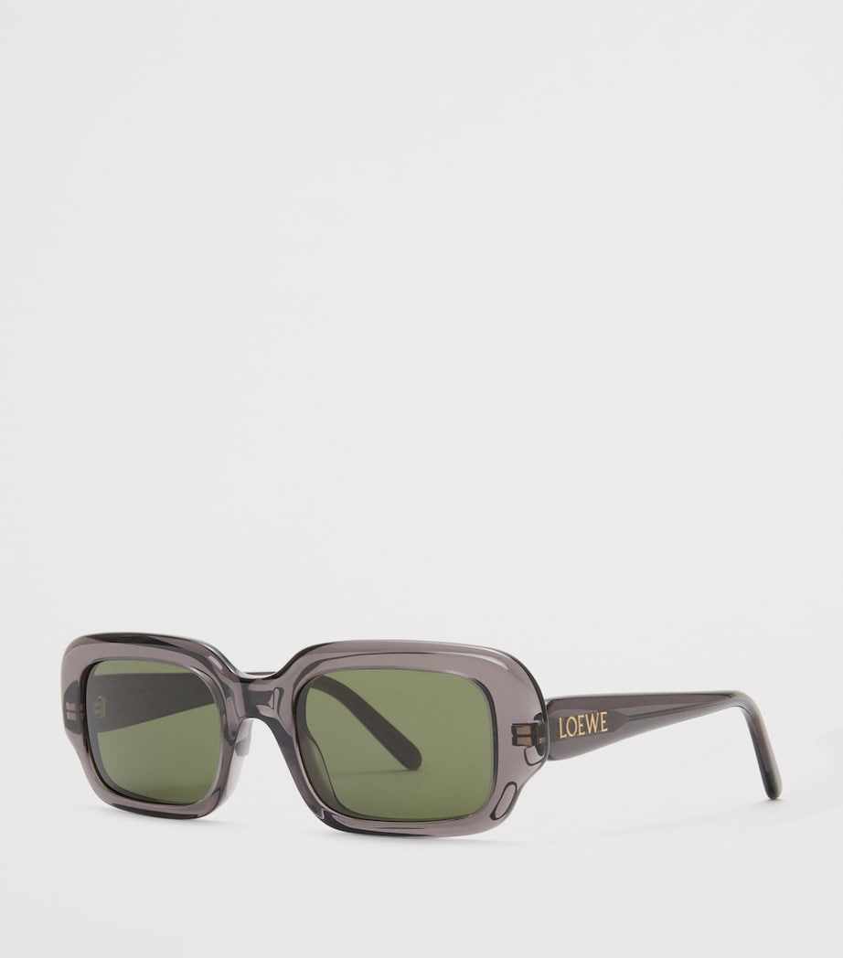 LOEWE Grey Acetate Rectangular Slim Sunglasses