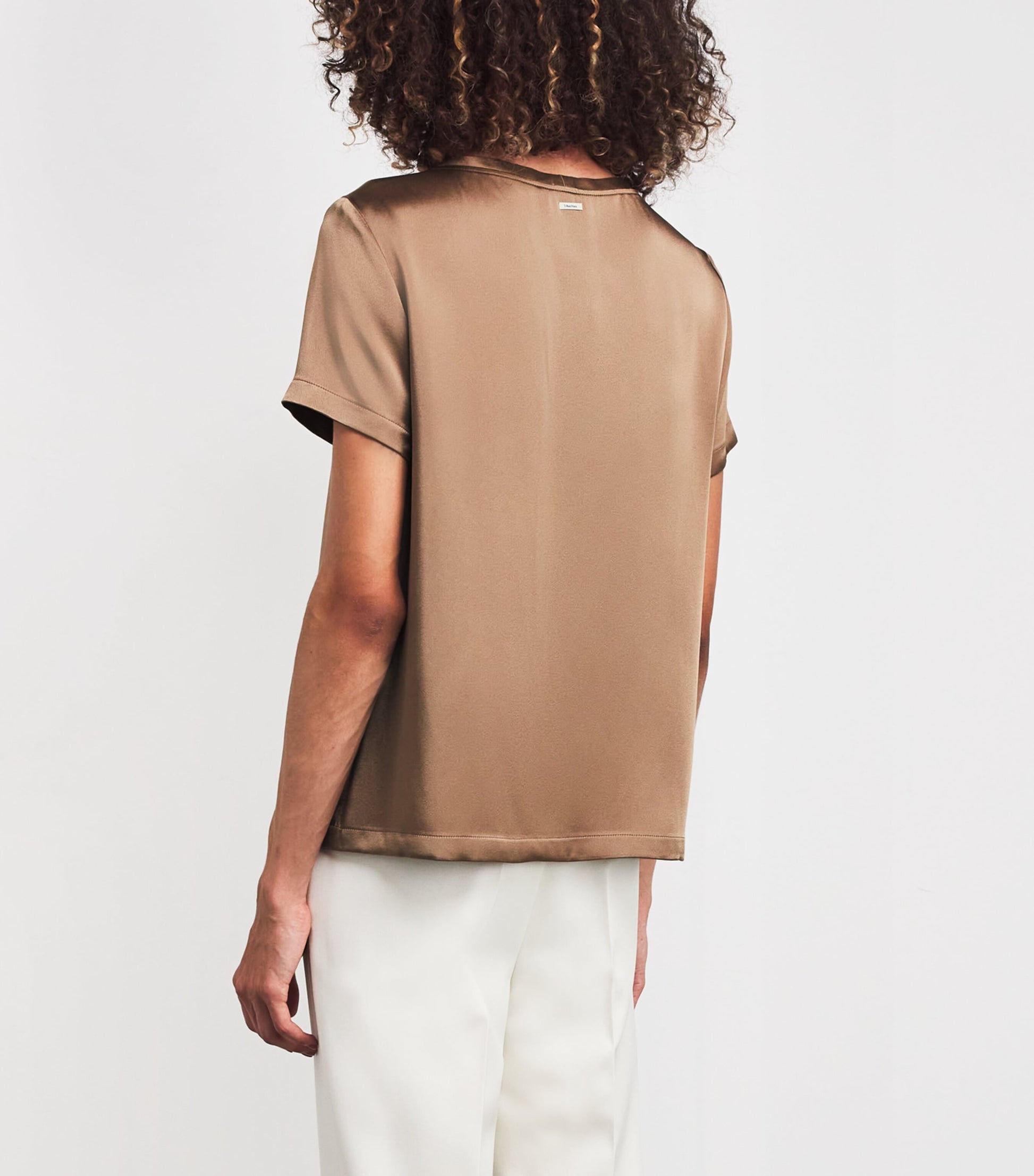 Max Mara Beige Satin Rebecca T-Shirt