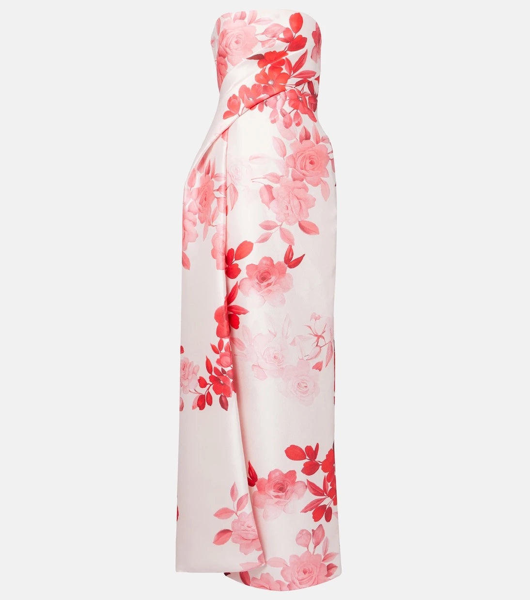 Monique Lhuillier - Floral draped satin gown