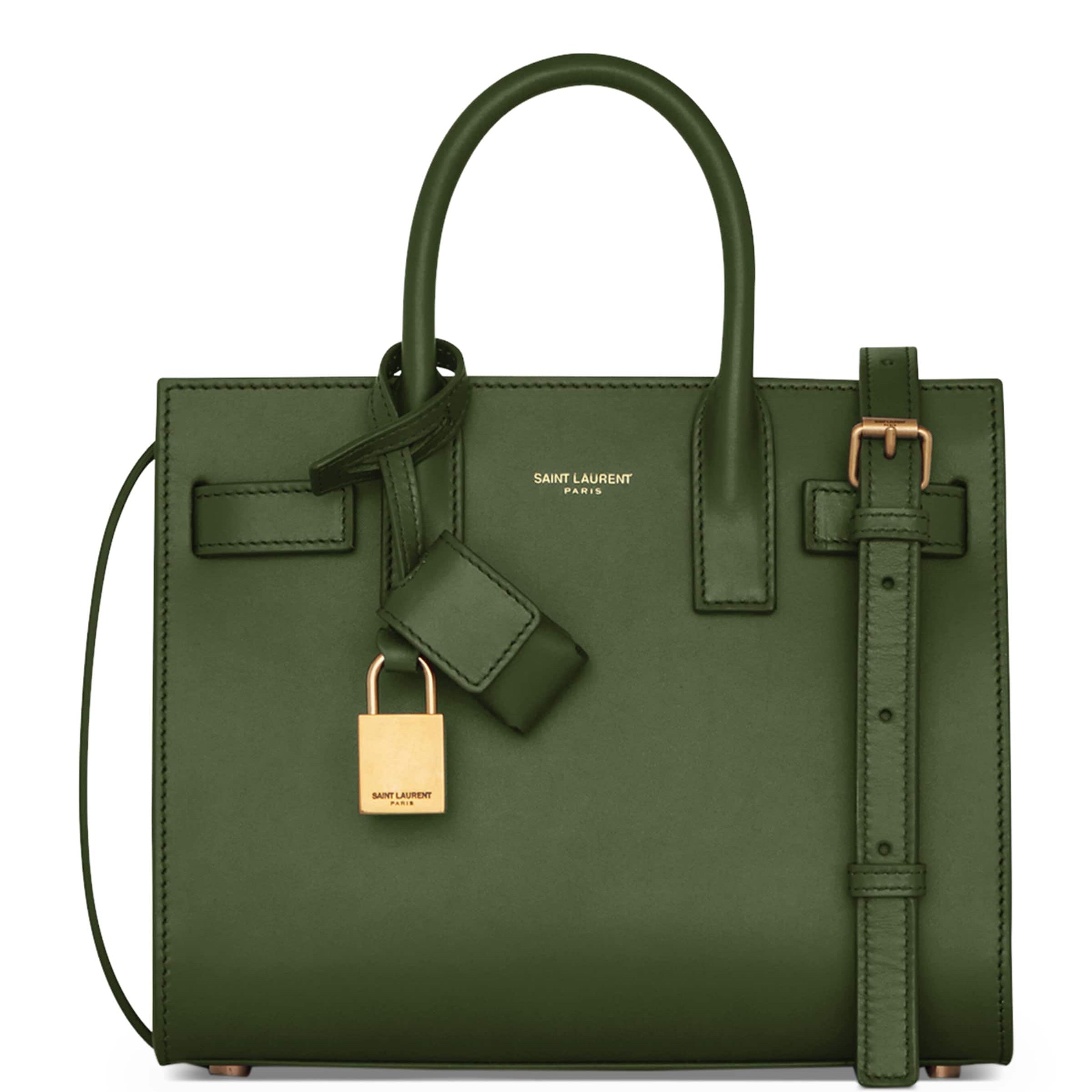 Saint Laurent Green Nano Sac de Jour Tote Bag