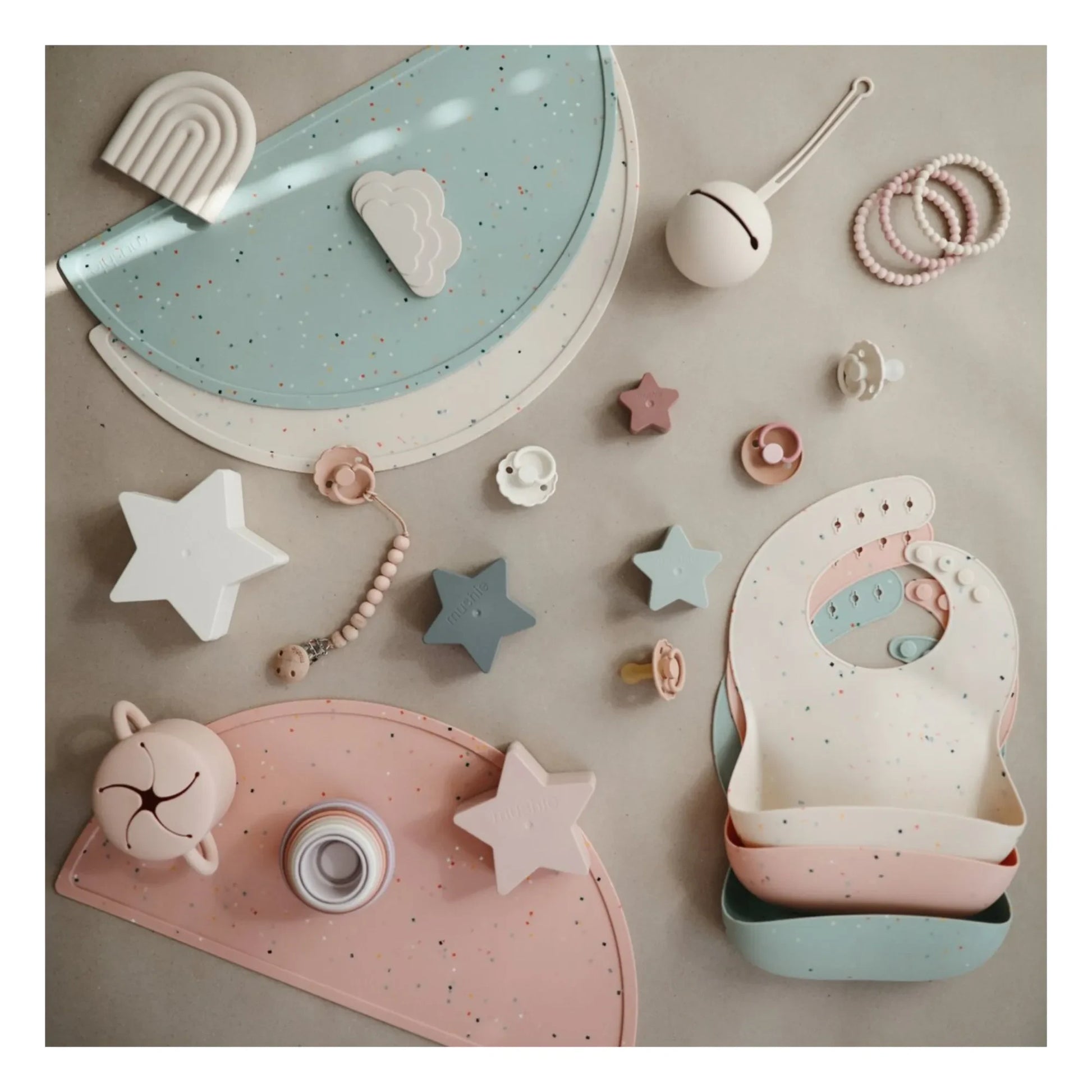 Mushie - Confetti Silicone Place Mat | Pink