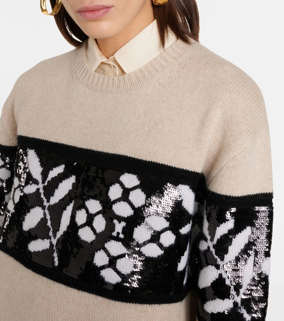 Max Mara - Jacquard wool and cashmere sweater
