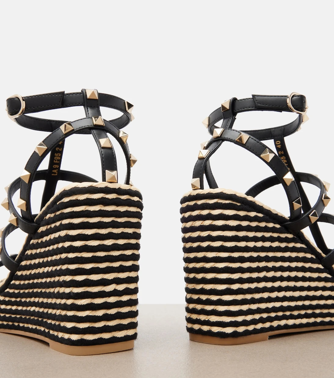 Valentino Garavani - Rockstud leather espadrille wedges