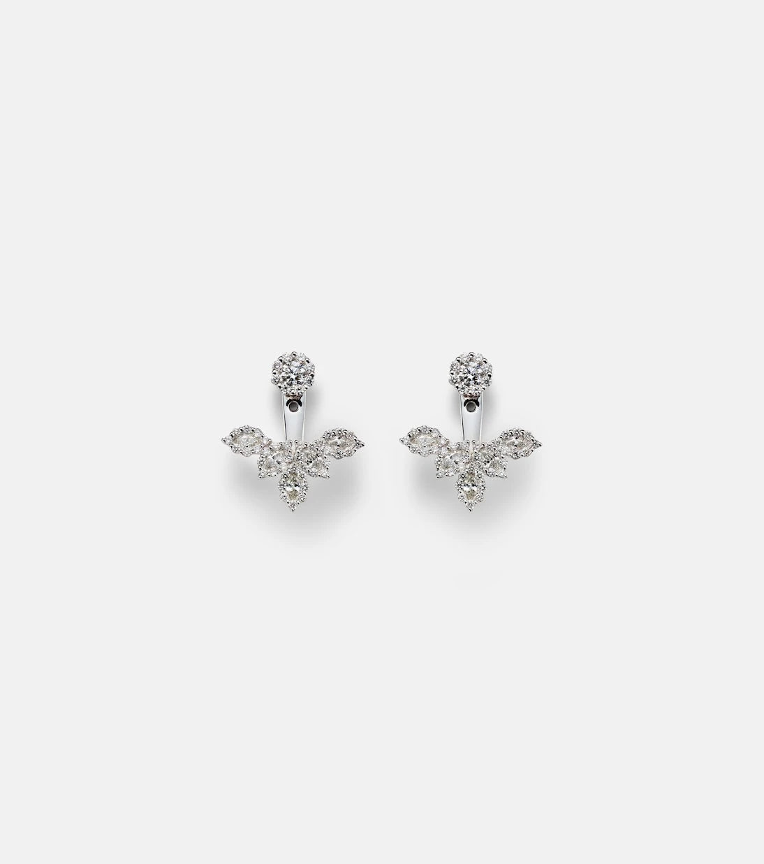 Yeprem - Moonflower 18kt white gold earrings with diamonds