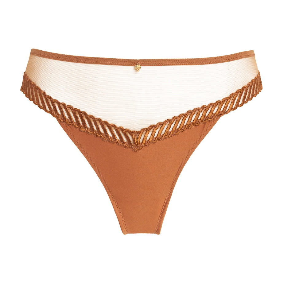 Aubade Brown Sheer Emotion Tanga