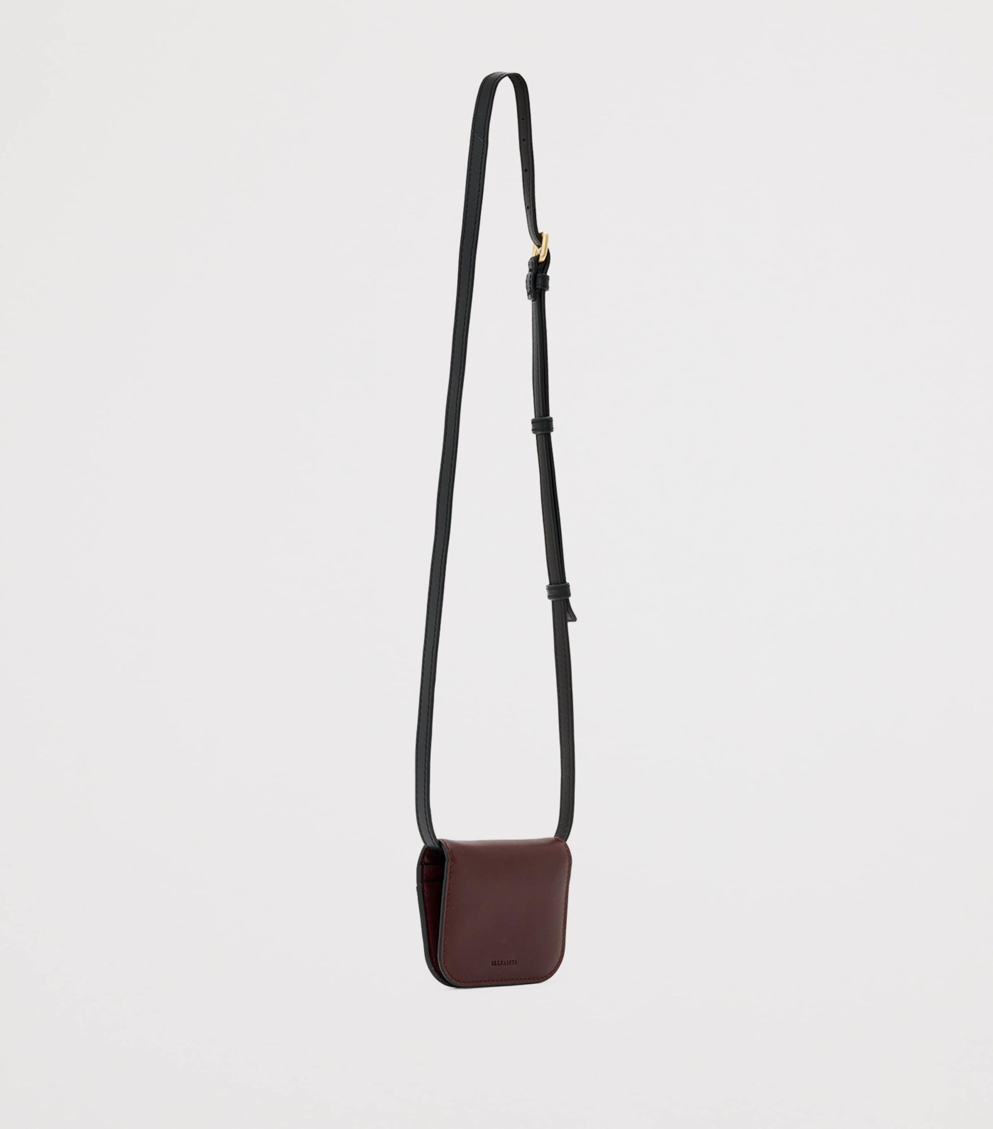 AllSaints Red Small Leather Maeve Cross-Body Card Holder