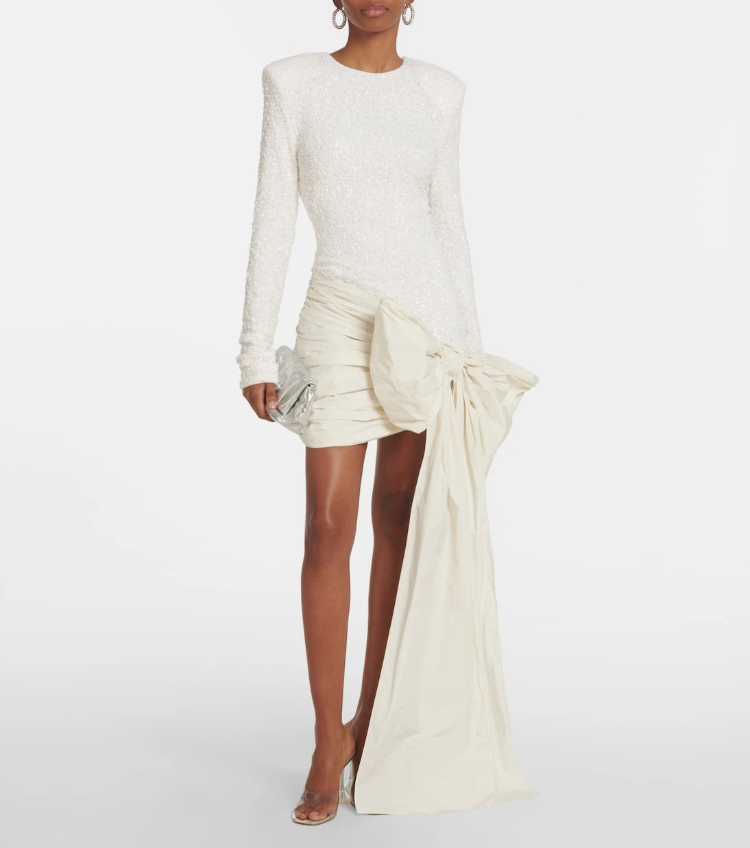 Rotate - Bridal bow-detail sequined minidress