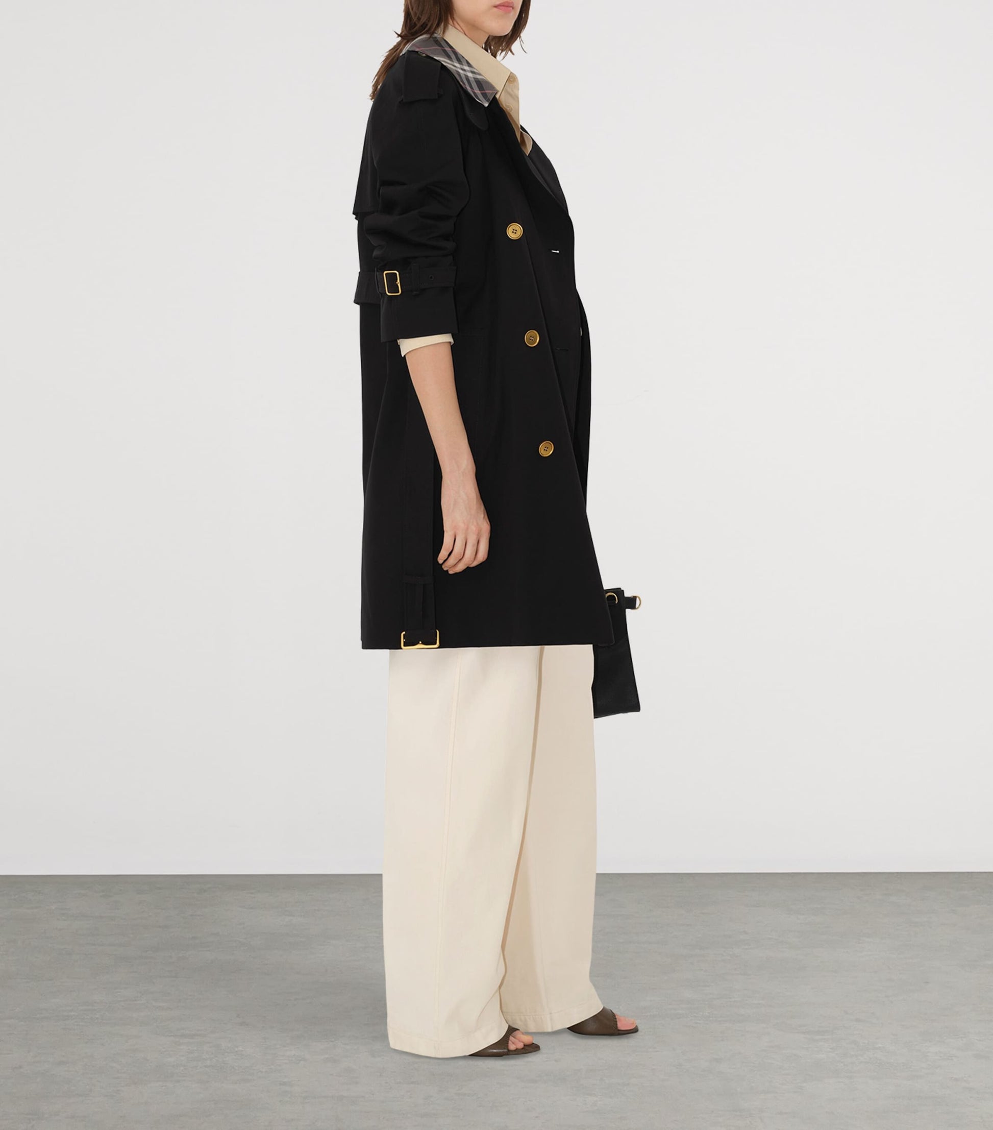 Burberry Black Mid-Length Castleford Trench Coat