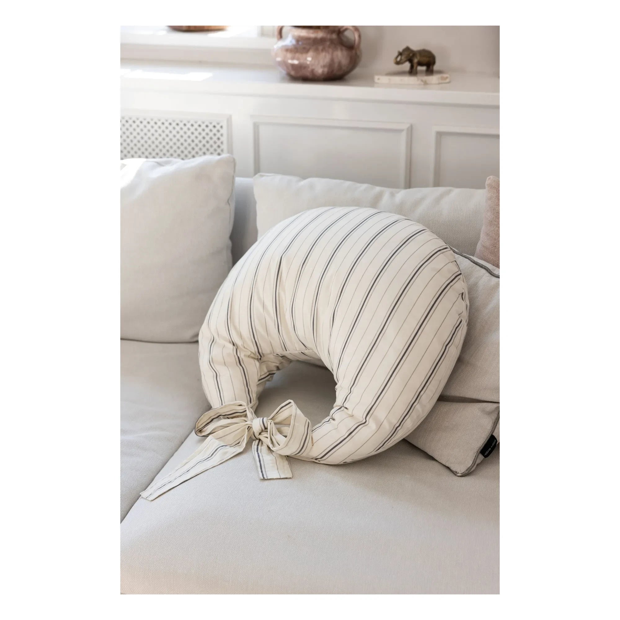Sebra - Cream Stripe nursing pillow | Beige