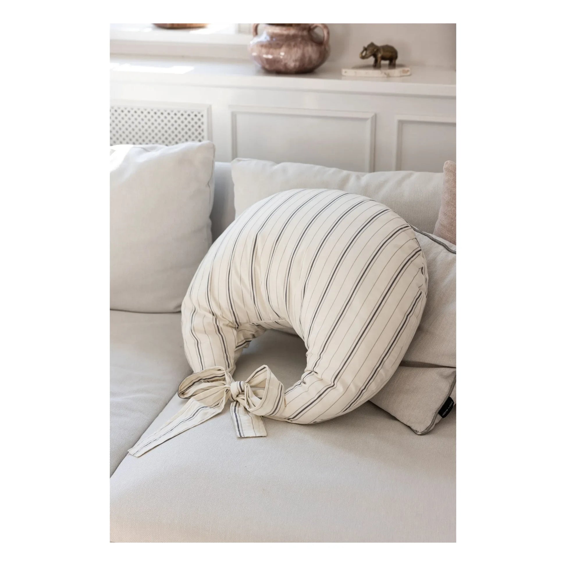 Sebra - Cream Stripe nursing pillow | Beige