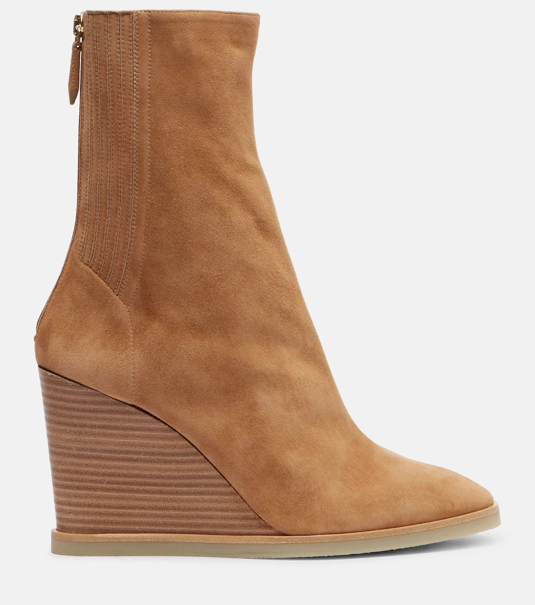 Aquazzura - حذاء الكاحل سانت أونوريه 85 بكعب ويدج من الشمواه