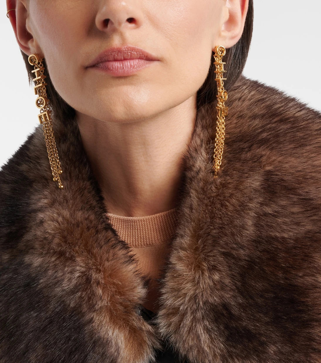 Chloé - Laiton drop earrings